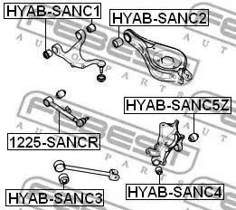 Важіль підвіски (задній/поперечна) Santa Fe 01-12, FEBEST (1225SANCR) | Зображення 2
