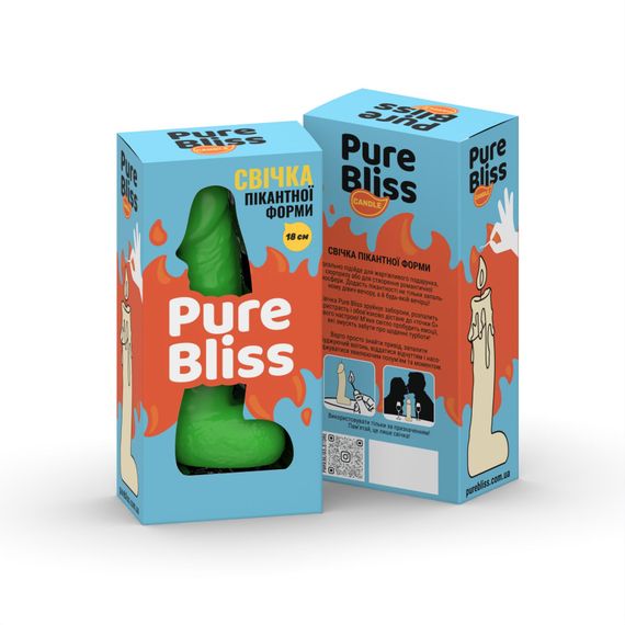 Свічка у вигляді члена Pure Bliss BIG Green 18 см | Зображення 6