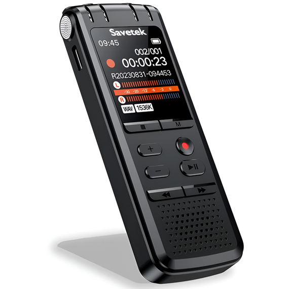 Профессиональный цифровой стерео диктофон Savetek GS-R58 с шумоподавлением и голосовой активацией, 32 GB | Зображення 2