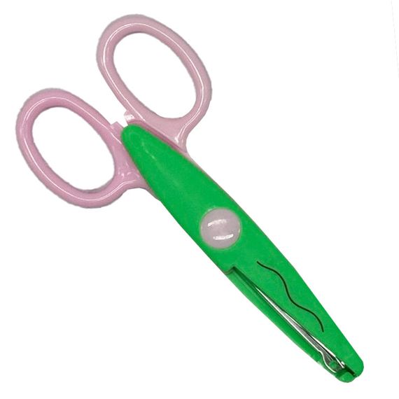 Ножницы детские "Craft" 1606A(Green-Pink) с фигурным лезвием