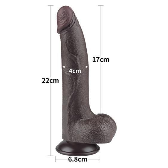 Фалоімітатор - Sliding-Skin Dual Layer Dong 8.5" Black Sex Aura | Зображення 3