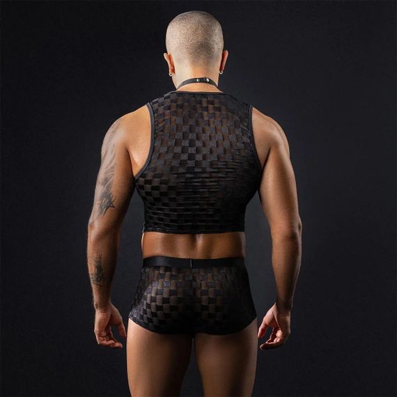 Чоловічий еротичний костюм офіціанта JSY «Привабливий Михаель» One Size, топ, труси, метелик Sex Aura | Зображення 2