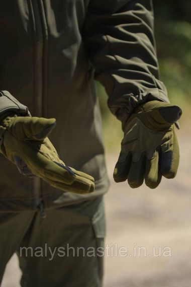Зимові тактичні рукавиці з мехом, олива | Зображення 2
