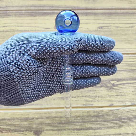 Стеклянная трубка Corrug Oil Light Blue | Зображення 2