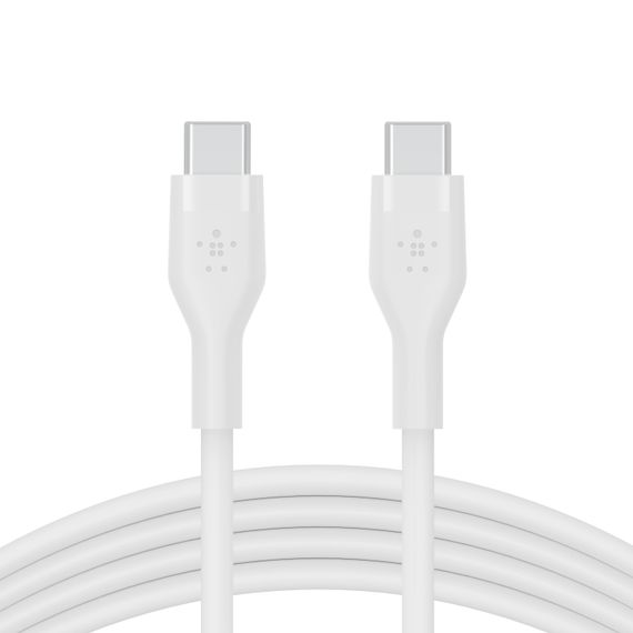 Кабель Belkin USB-С - USB-C силіконовий, з кліпсою, 2м, білий (CAB009BT2MWH)