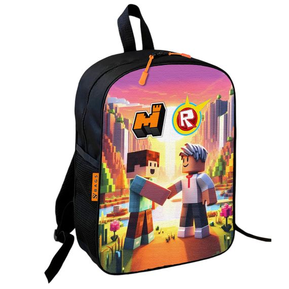 Рюкзак школьный детский 36х27см Майнкрафт и Роблокс "Minecraft" Roblox с принтом для мальчика (00621)