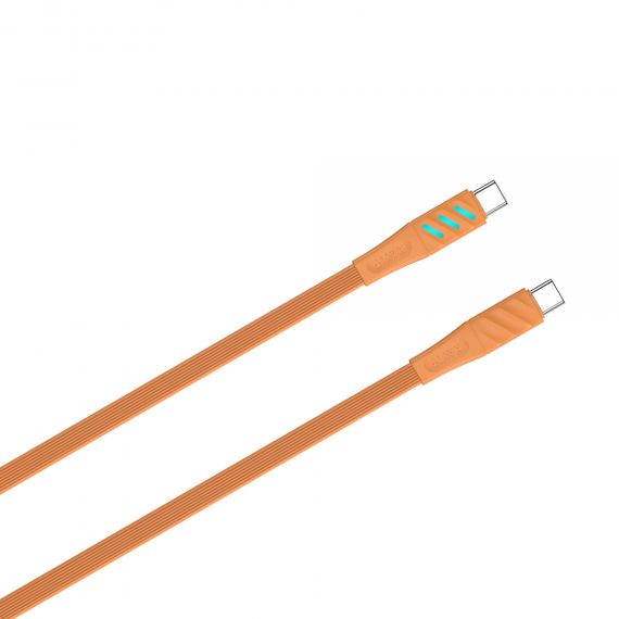 Кабель USB-C to USB-C HAVIT HV-CB6254 PD60W 3A 1м з LED індикатором Orange | Зображення 3