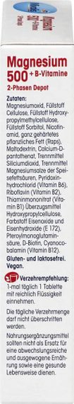 Вітаміни "Міволіс Магній 500 мг. + вітаміни групи В" тривалої дії, для зміцнення серцево-судинної, нервової систем, Німеччина | Зображення 4