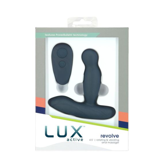 Массажер простаты с ротацией и вибрацией Lux Active Revolve, пульт ДУ, Синий | Зображення 5