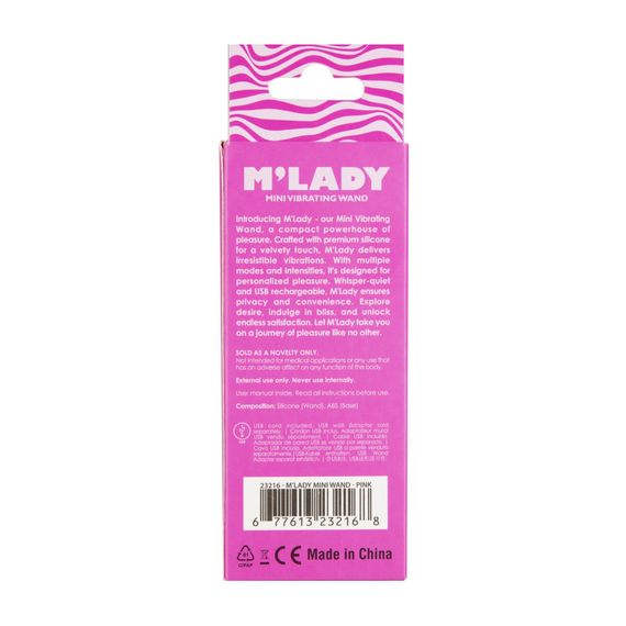 Вібромасажер M’Lady Mini Vibrating Wand Pink | Зображення 2