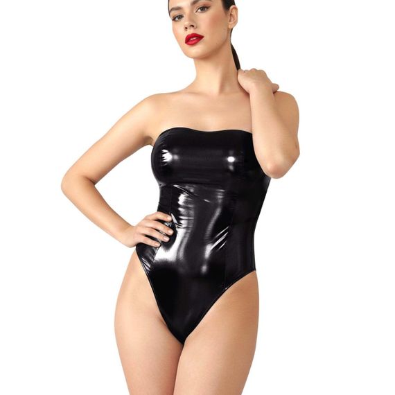 Лакированное боди Art of Sex - Jazz, цвет черный, размер S Sex Aura