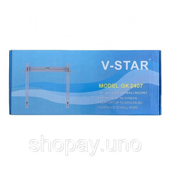 Настінне кріплення для телевізора 30-80 дюймів V-STAR GK 2407, Кронштейн для телевізора JO-41