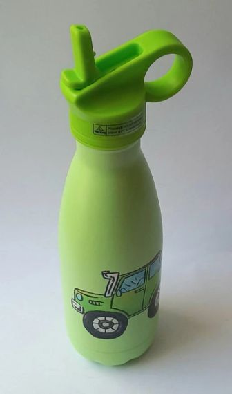 Термокружка дитяча Maestro MR-1645-B Car 400 мл з нержавіючої сталі з трубочкою герметична | Зображення 6