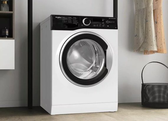 Пральна машина Whirlpool фронтальна, 6кг, 1200, A+++, 43см, дисплей, інвертор, люк чорний, білий (WRBSB6228BUA) | Зображення 5