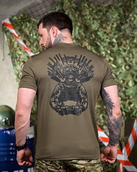 Тактическая потоотводящая футболка  Dron oliva ПП7636