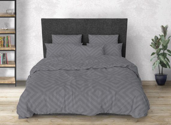 Комплект постельного белья SoundSleep Rhomb Grey бязь евро 200х220 см (94131215) | Зображення 2