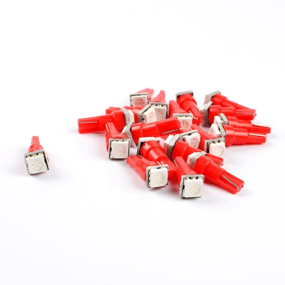 Светодиодная лампа AllLight T 5  1 диод SMD5050 W2*4.6d 12V RED | Зображення 1
