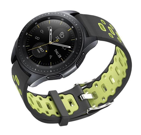 Спортивний ремінець Primo Perfor Classic для годинника Samsung Galaxy Watch 42 mm (SM-R810) - Black&Green | Зображення 1