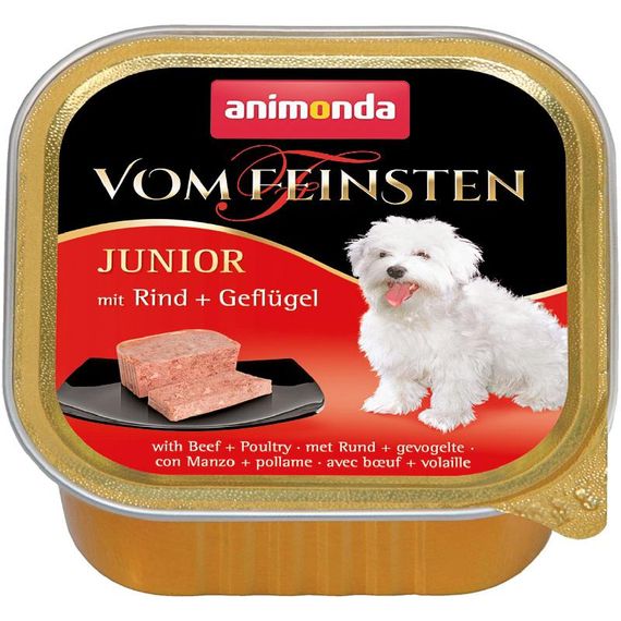 Вологий корм для цуценят Animonda Vom Feinsten Junior яловичина та птиця 150 г (4017721829724)