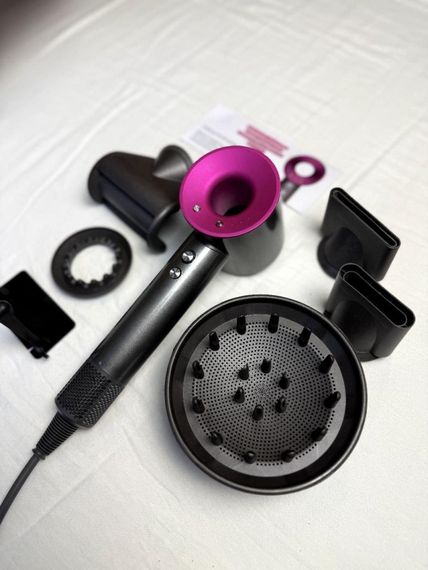 Фен Super Hair Dryer рожевий з іонізацією та турборежимом 5 насадок | Зображення 3