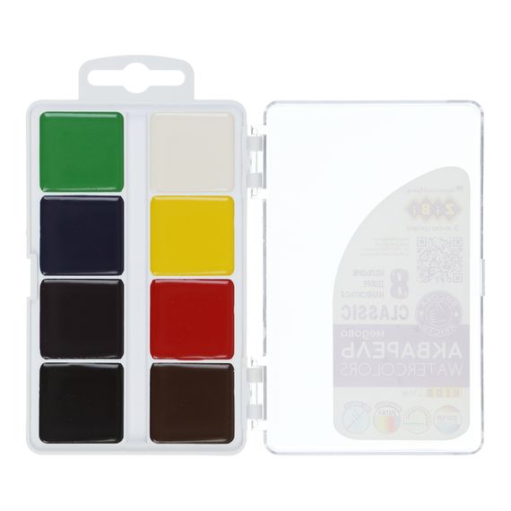 Акварель CLASSIC, 8 кільк., без/п, пласт./кор., ZB.6582 KIDS Line ZiBi (4823078988157) | Зображення 1