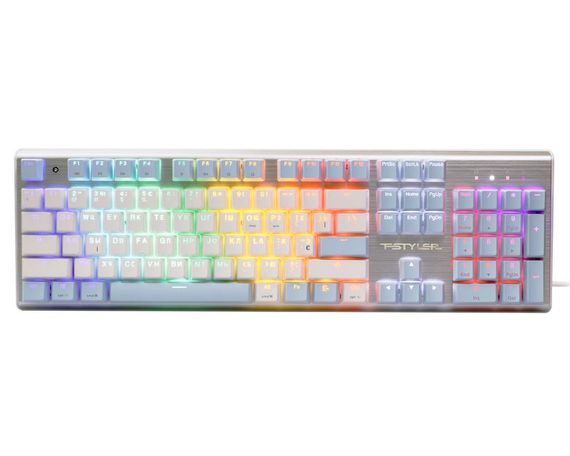Клавіатура ігрова механічна A4-Tech FS100 (Icy Blue), USB, сріблястий