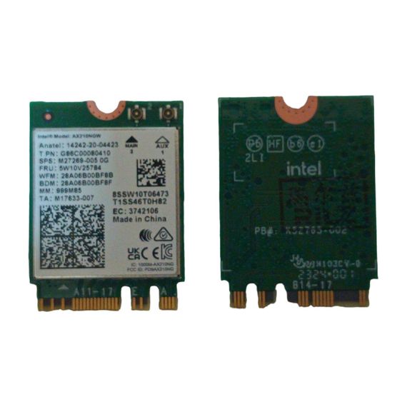 Сетевой адаптер Wi-Fi Intel AX210 6E (AX210NGW) 802.11ax M.2 три диапазона Bluetooth 5.3 EOM | Зображення 1