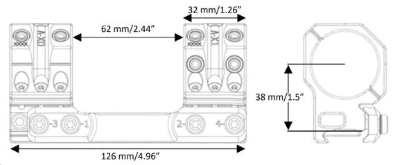 Моноблок Spuhr SP-3602. d - 30 мм. Extra High. 6 MIL/20.6 MOA. Picatinny | Зображення 5