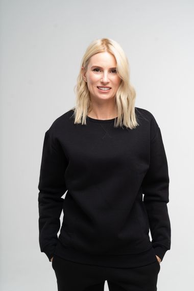 Світшот жіночий утеплений чорного кольору, 3XL