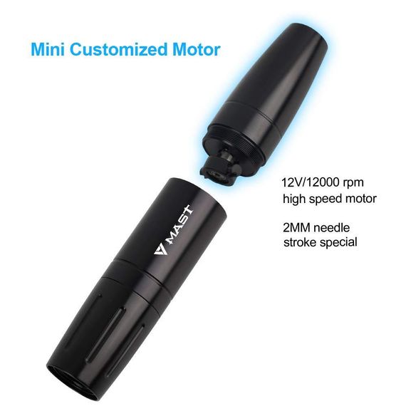 Роторна тату-машинка Mast Magi Pen для для перманента, татуажу, мікропігментації, тату-ручка для брів, губ, повік рожева | Зображення 8