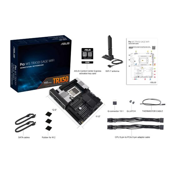 Материнская плата серверная ASUS PRO WS TRX50-SAGE WIFI sTR5 TRX50 4xDDR5 M.2 WiFi BT CEB 90MB1FZ0-M0EAY0 | Зображення 1