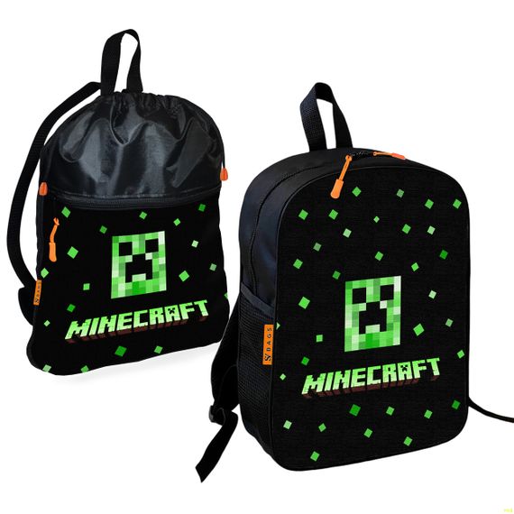 Шкільний рюкзак дитячий Minecraft + Сумка для взуття спортивної форми рюкзак-мішок для хлопчика (01710)