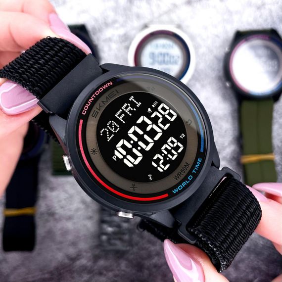 Спортивний чоловічий годинник Skmei 2412NAG Army Green Nylon | Зображення 2