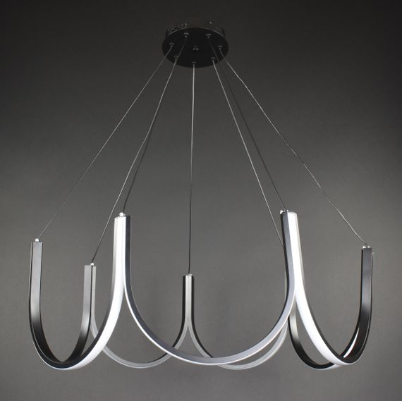 Люстра світлодіодна підвісна LED світильник для квартири на стелю лед 27775 Чорний 50-180х70х70 см.