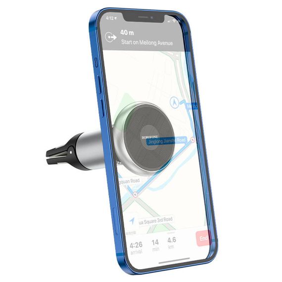 Автотримач Borofone BH47 Cool move air outlet magnetic (extended version) Black / Silver | Зображення 3