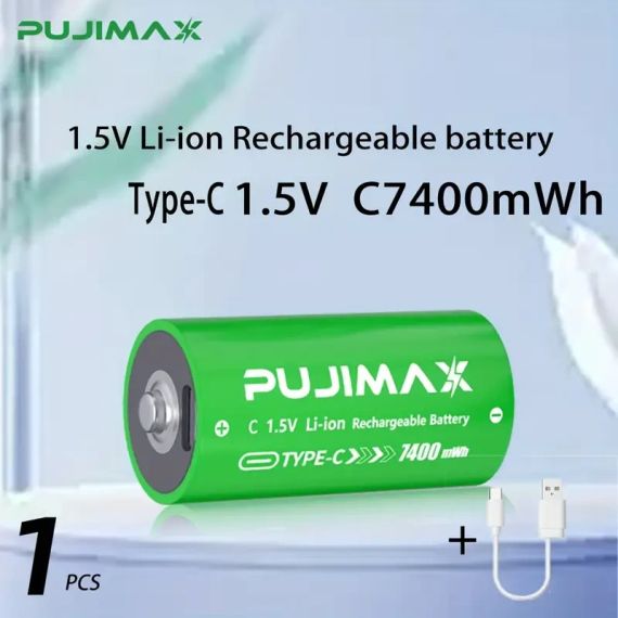 PUJIMAX 1.5V C 7400mWh Акумуляторна літій-іонна батарея високої ємності | Зображення 3