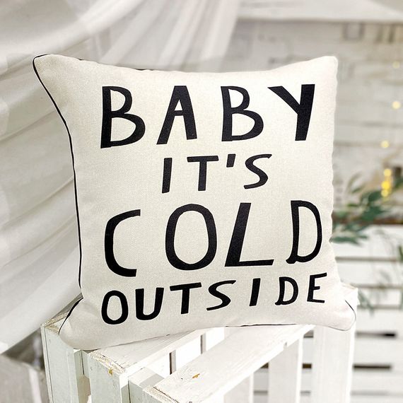 Подушка з мішковини Baby it`s cold outside 45x45 см (45PHB_22NG001)