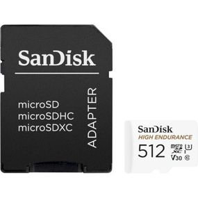 Карта памяти SanDisk 512GB microSDXC High Endurance UHS-I U3 V30 + SD adapter (SDSQQNR-512G-GN6IA)