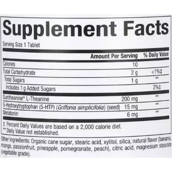 Комплекс для сна Natural Factors Stress-Relax Tranquil Sleep Extra Strength 60 Chewable Tabs | Зображення 1