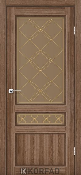 Двері Корфад Classico CL-05 зі штапіком Дуб Тобакко