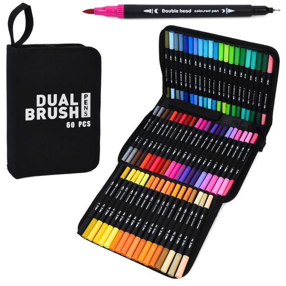 Набір скетч-маркерів MK 5766-60 двосторонні 60 штук