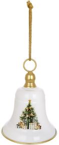 Підвіска декоративна "Christmas Bell" Ø19.5х26см, біла металева
