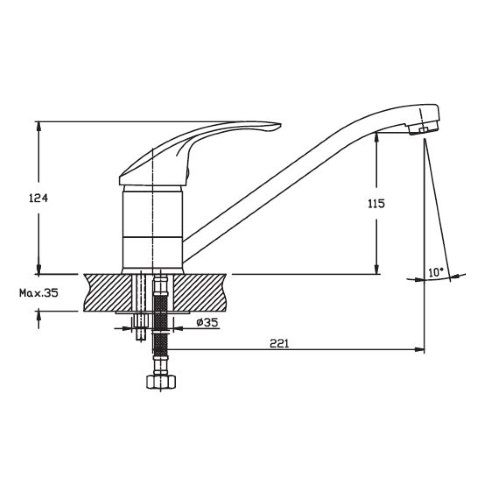 Змішувач для кухні Haiba MARS 004 чорний HB0243 | Зображення 1