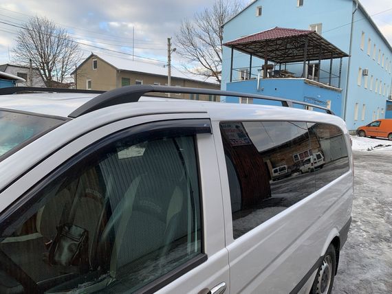 Рейлінги чорні Elite (пласт. ніжки.) Коротка база (SHORT) для Mercedes Vito W639 2004-2015рр | Зображення 1