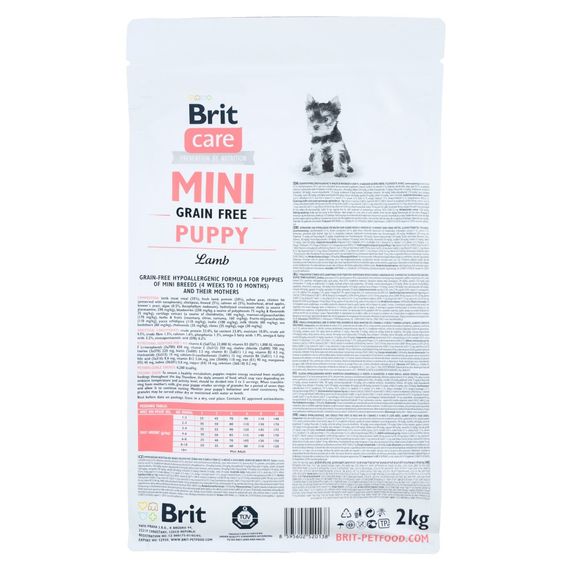 Корм сухий Brit Care Grain Free Mini Puppy Lamb для цуценят та молодих собак мініатюрних порід з ягням 2 кг | Зображення 2