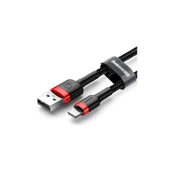 Дата кабель USB 2.0 AM to Lightning 1.0m Cafule Black-Red Baseus (CALKLF-B19) | Зображення 1