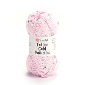 Yarnart COTTON GOLD PAILLETTES No 7103 Котон Голд Пайєтка бежевий Пряжа бавовна з паєткою, нитки для в'язання 7107