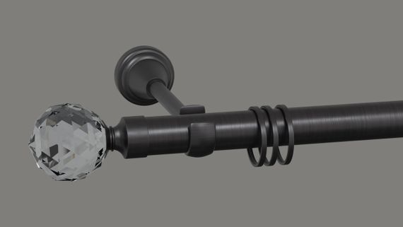 Карниз для штор металевий, однорядний 19 мм Куля Кристал Маренго 300 див.