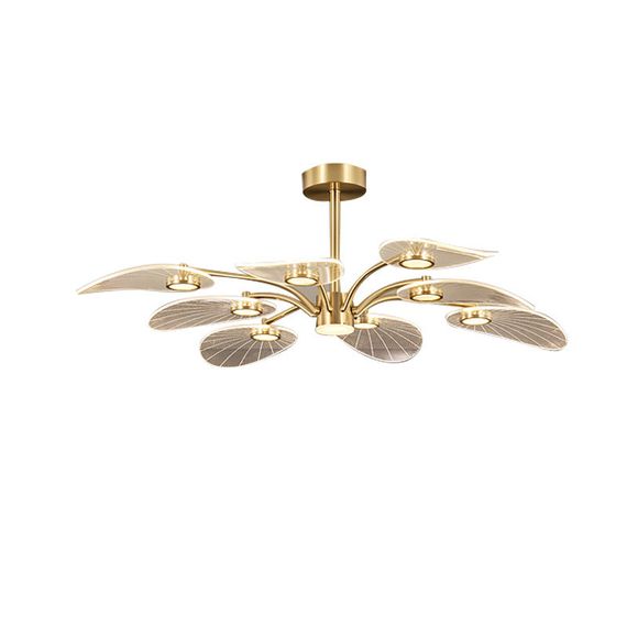 Люстра світлодіодна стельова LED світильник для квартири на стелю лед 26275 Латунь 32х97х97 см. | Зображення 3