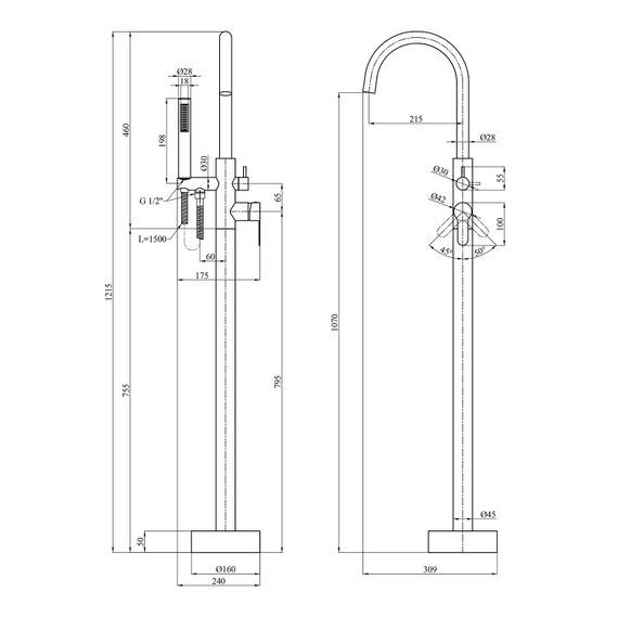 Змішувач для ванни Kroner Edelstahl Klassisch - SCH077 (CV029976) | Зображення 7